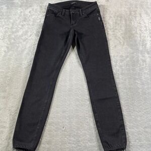 Silver Jeans Jeans Tuesday Womens W27 L29 Black Wash Skinny Distressed Hem